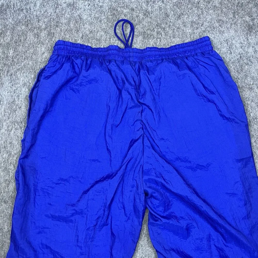 Vtg Reebok Men's Track Pants Blue Nylon Elastic Waist Zip Ankle 90's Size Medium